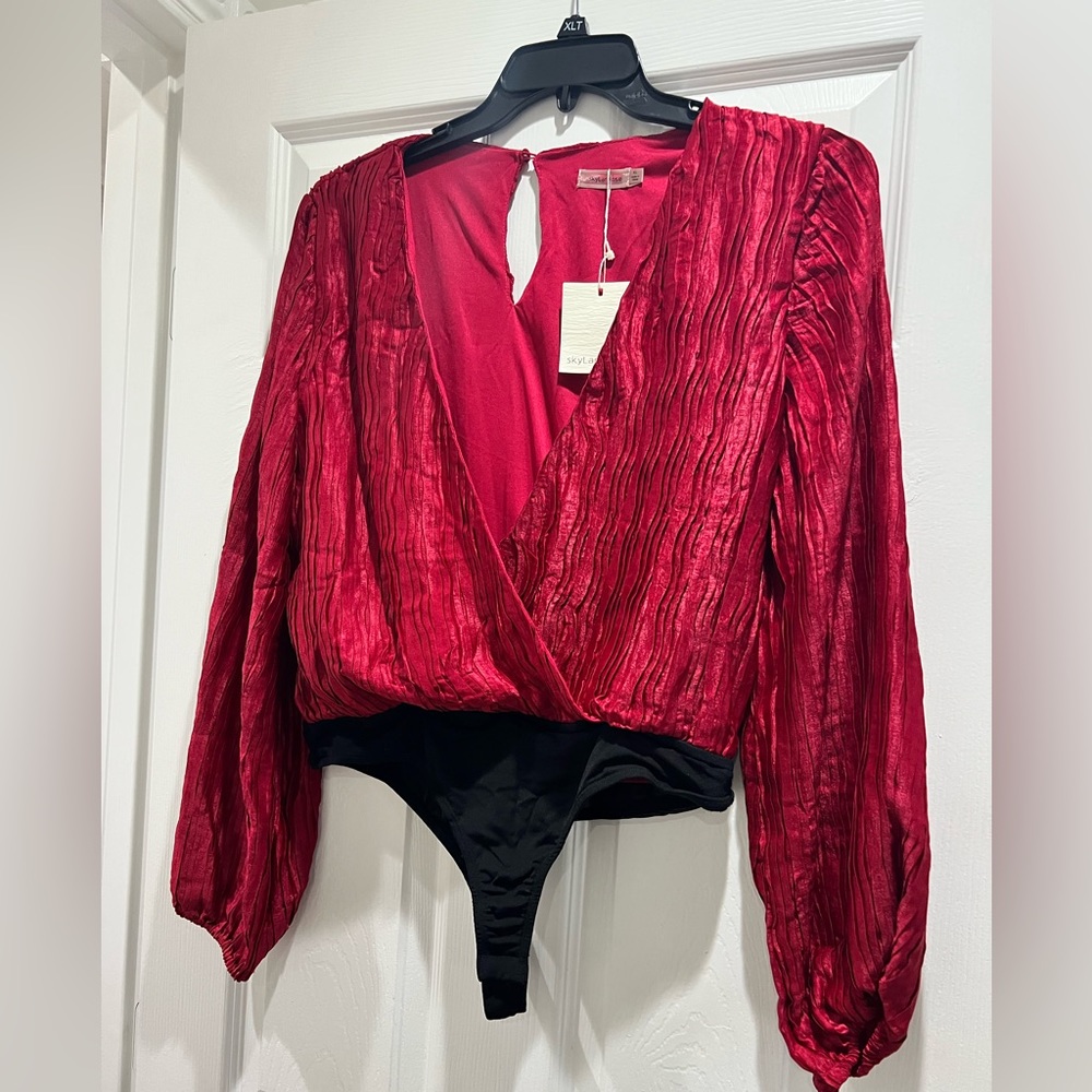 Red Billowy Bodysuit